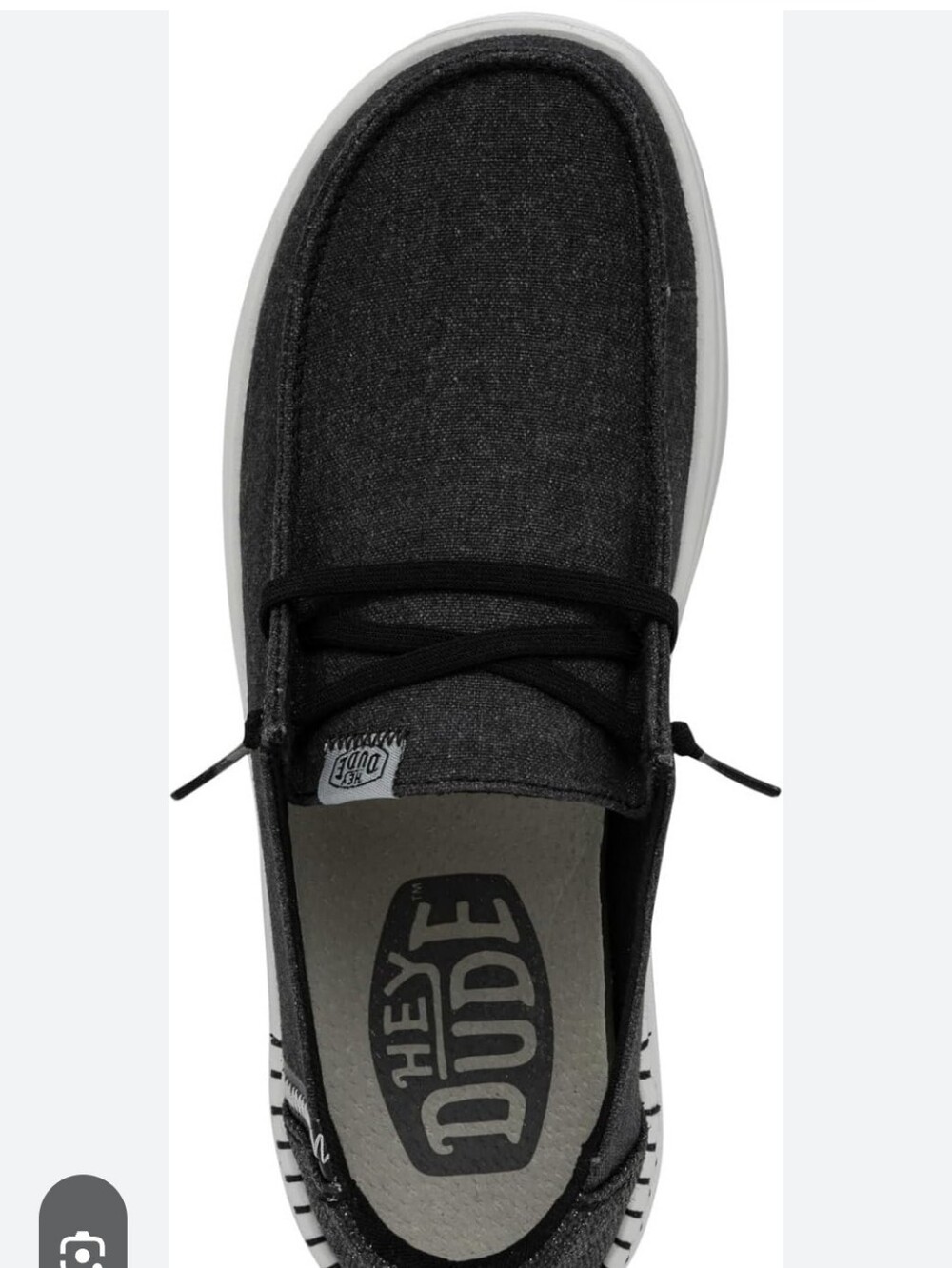 Hey Dude Black Canvas Slip-On Casual Shoes Size 7 Women's